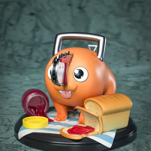 Figura Decorativa Mascote Motosserra Estátua Resina 10cm